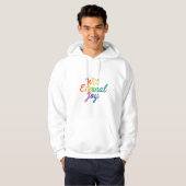 Met Eternal Joy - Rainbow Typography Art Hoodie (Voorkant volledig)