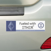 Met ether gevoed bumpersticker (Op auto)