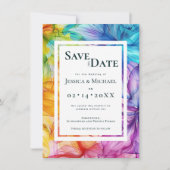 Met foto aan de achterkant Eetherische Bloom Save The Date (Voorkant)