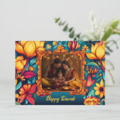 Met foto & aangepaste tekst Bloemige vreugde Diwal (Staand voorkant)