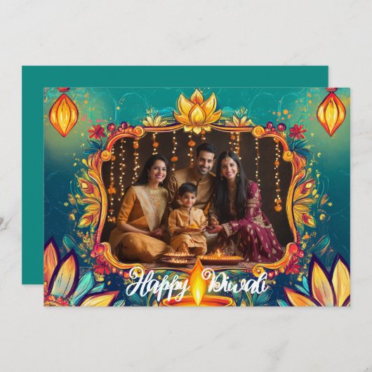 Met Foto & aangepaste tekst Diya Dreams kaart (Voorkant / Achterkant)