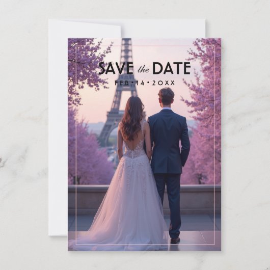 Met foto Amour Éternel Save the Date (Voorkant)