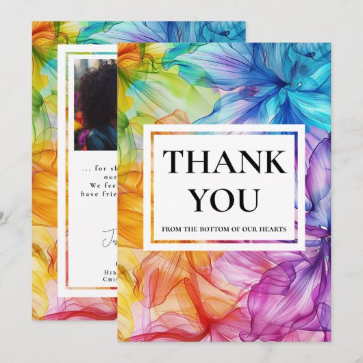 ❤️Met foto Dank u Eetherische Bloom Bedankkaart (Voorkant / Achterkant)