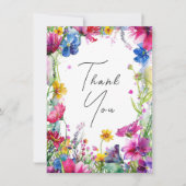 Met foto Dank u Meadow Blooms Collectie Bedankkaart (Voorkant)