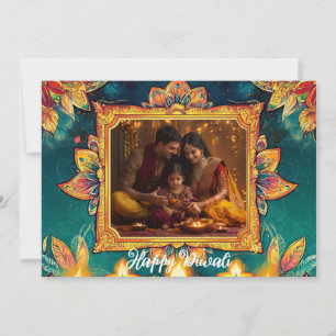 Met foto en aangepaste tekst Diwali Glow & Grace k Kaart
