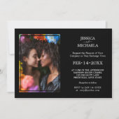 🌈❤️ Met foto LGBTQ Hart van Trots bruiloft Kaart (Achterkant)