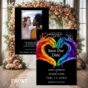 🌈❤️Met foto LGBTQ Hart van Trots bruiloft Save The Date