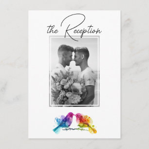 Met foto Receptie DETAILS Regenboog Lovebirds Informatiekaartje