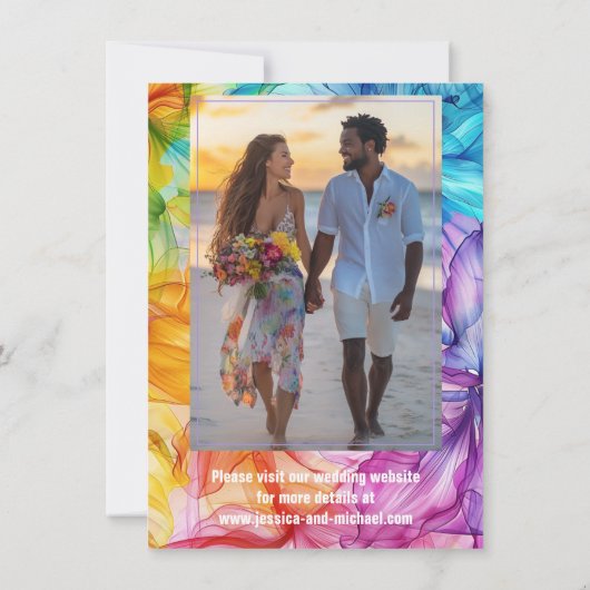 Met foto's Eetherische Bloom Save The Date (Achterkant)