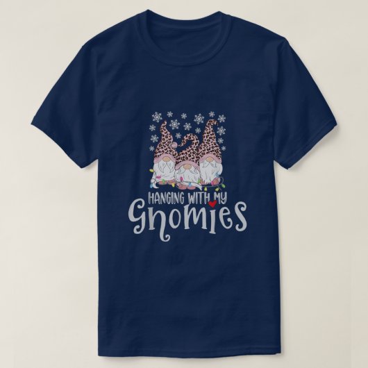 Met Gnomies Gnome Merry Kerstroze Le T-shirt (Design voorkant)