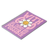 Met God Alle dingen Mogelijk Retro Daisy Christeli Notitieboek (Linkerzijde)