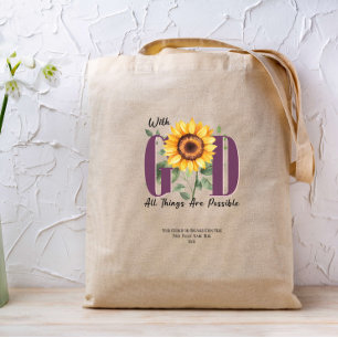 Met God alles is mogelijk geloof bijbel gewoonte Tote Bag