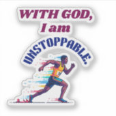 Met God ben ik onstuitbaar Sticker (Voorkant)