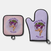 Met God Butterfly Vloerkunst Inspirerend Ovenwant & Pannenlap Set (Voorkant)