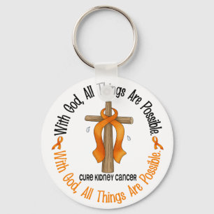 MET GOD CROSS Kidney Cancer T-Shirts & Gifts Sleutelhanger