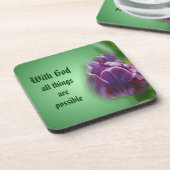 Met God Floral Inspirerend Onderzetter (Linkerzijde)