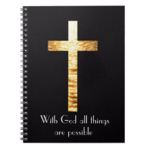 Met God Gouden Kruis Spiraal Journal Notitieboek