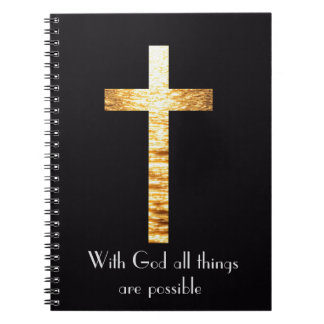Met God Gouden Kruis Spiraal Journal Notitieboek