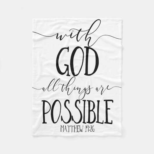 Met God is alles mogelijk Fleece Deken (Voorkant)
