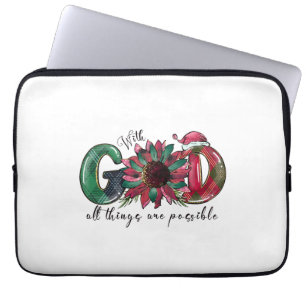Met God is alles mogelijk Laptop Sleeve