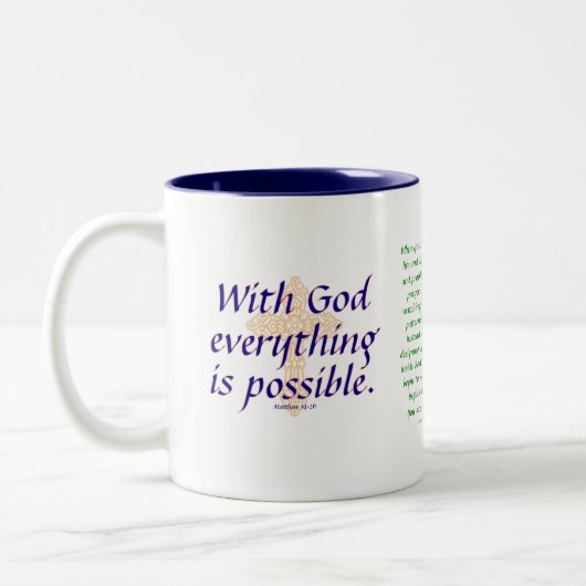 Met God is alles mogelijk - Mok (Links)