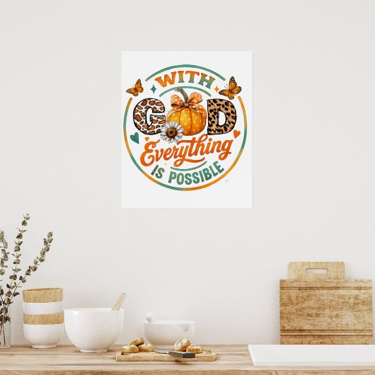 Met God is alles mogelijk Poster (Keuken)