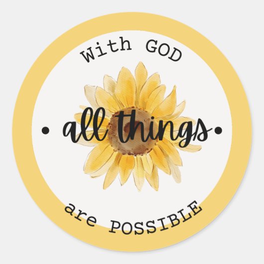 met god is alles mogelijk rond de sticker (Voorkant)