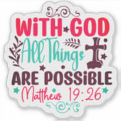 Met God is alles mogelijk Sticker (Voorkant)