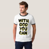 Met God kun je op geloof gebaseerde Mannen Ringer T-shirt (Voorkant volledig)