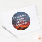 Met God, Lucas 1:37 Ronde Sticker (Envelop)