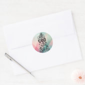 Met God weiger ik te zinken Ronde Sticker (Envelop)