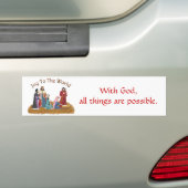 Met God zijn alle dingen mogelijk. Bumpersticker (Op auto)