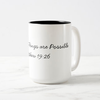 Met God Zijn Alle Dingen Mogelijk Tweekleurige Koffiemok