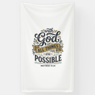 Met God zijn alle dingen mogelijk Vintage christen Spandoek