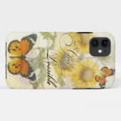 Met God Zonnebloemen en vlindervliegers Sierkussen Case-Mate iPhone Case (Achterkant (horizontaal))
