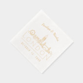 Met goud folie bedrukte Londense trouwservetten Folie Servetten (Rechts)