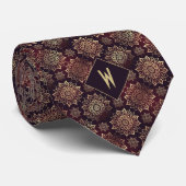 Met goud omlijste mandala bruidsjonker stropdas (Opgerold)