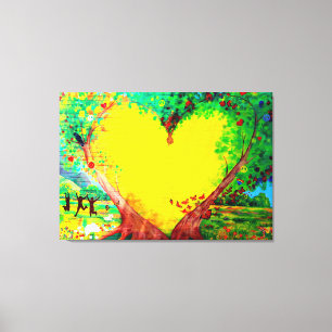 met gouden hartritme omwikkeld canvas afdruk