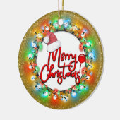 Met gouden kerstpannen keramisch ornament (Links)