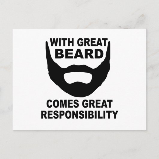 Met grote baard komt een grote verantwoordelijkhei briefkaart (Voorkant)