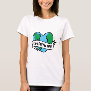 Met haar Ecovriendelijk Icon Happy Earth Clipart E T-shirt