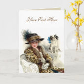 Met Haar Hond 2 Kaart (Gele Bloem)