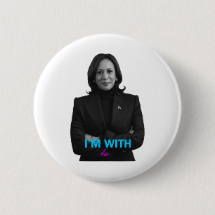 Met haar Kamala Stem voor 2024 President Kamala-ha Ronde Button 5,7 Cm