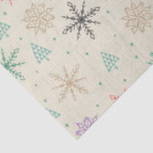 Met handgetekende Snowflakes kerstbomen Multicolor Tissuepapier (Detail)