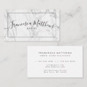Met handschrift Marmer Modern Elegant Visitekaartje (Voorkant / Achterkant)