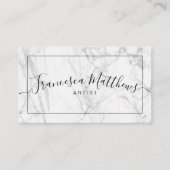 Met handschrift Marmer Modern Elegant Visitekaartje (Voorkant)