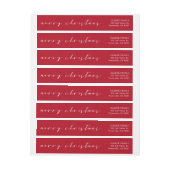 Met handschrift Merry-Kerstmis Rood en Wit (Vel)