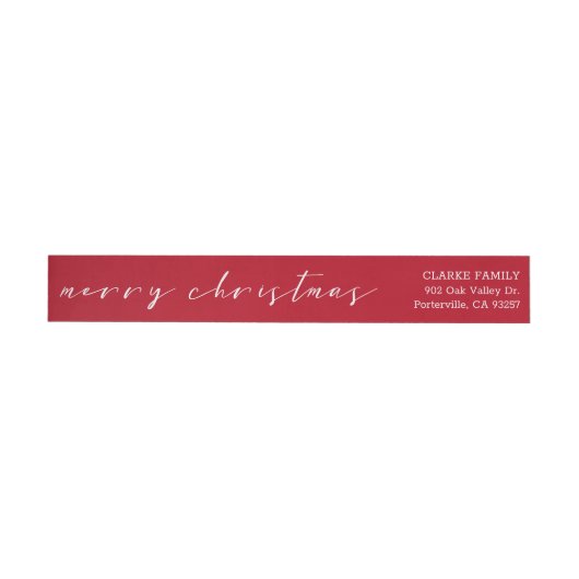 Met handschrift Merry-Kerstmis Rood en Wit (Individueel)
