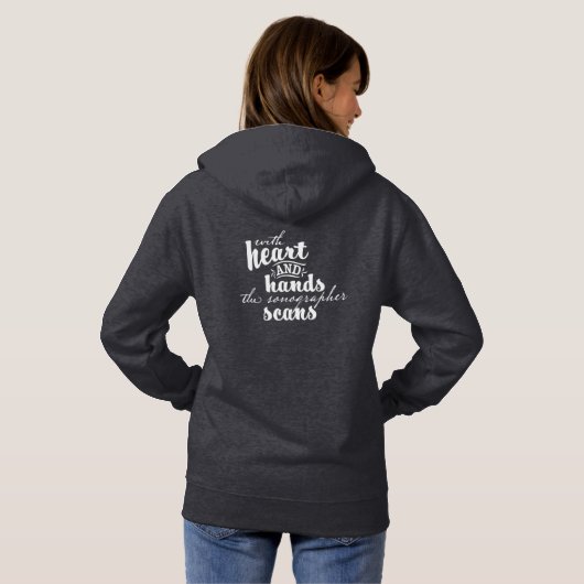 Met hart en handen de Sonographer scans Hoodie (Achterkant volledig)