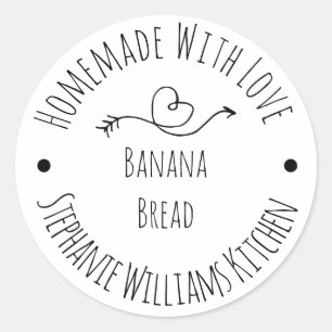 Met Hart en Pijl Thuisgemaakt Gebakken Product Ronde Sticker